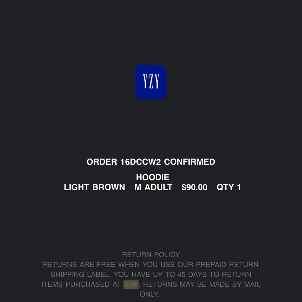 Yeezy x Gap light brown hoodie size Medium. Brand new with tag. - Picture 7 of 8